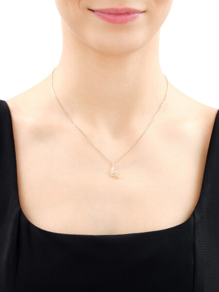 Zawieszka z żółtego złota z diamentami - jaskółka - 0,004 ct - próba 375