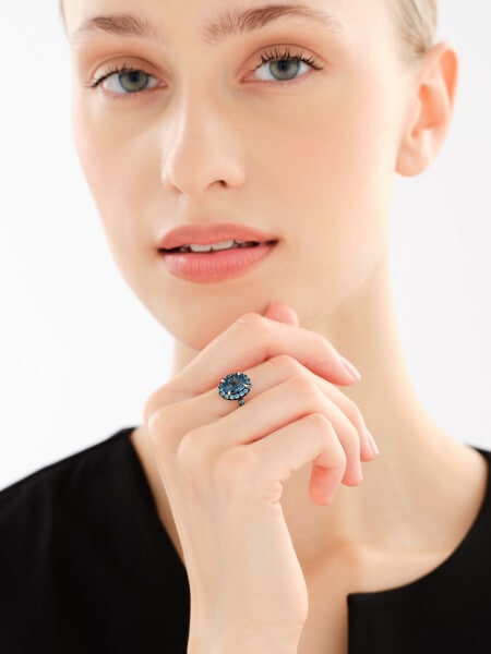 Zlatý prsten s diamanty a topazy London Blue - ryzost 585