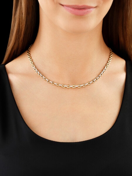 Zlatý náhrdelník s diamanty - 43 cm - 0,15 ct - ryzost 585