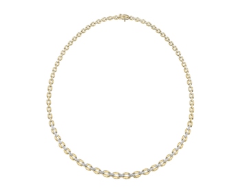 Zlatý náhrdelník s diamanty - 45 cm - 0,15 ct - ryzost 585