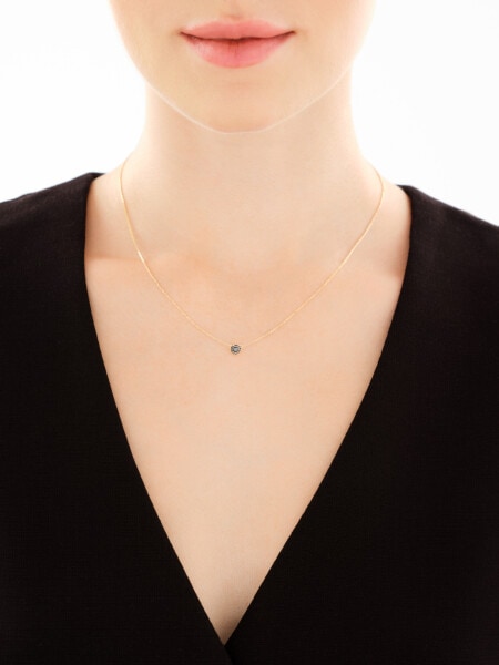 Zlatý náhrdelník s černým briliantem - 0,05 ct - ryzost 585