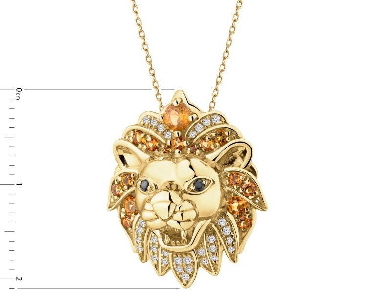 Zlatý přívěsek s diamanty a citríny - ryzost 585