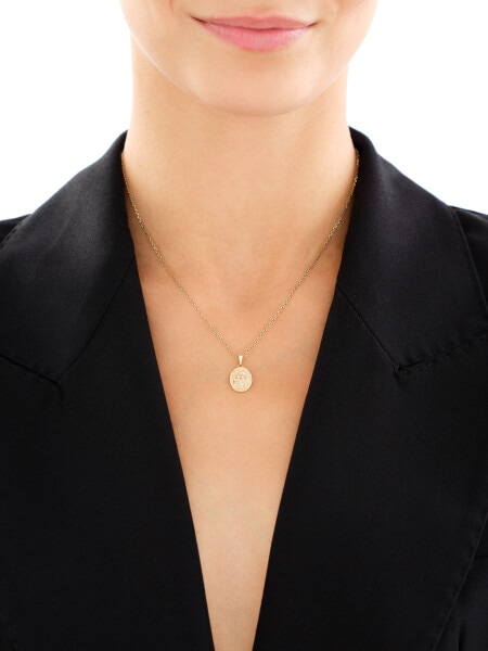 Zlatý přívěsek s diamantem - medailonek Matky Boží - 0,003 ct - ryzost 585