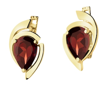 Złote kolczyki z granatami