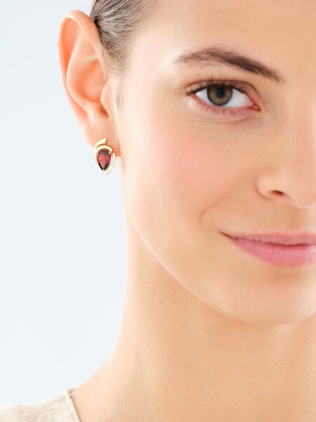 Złote kolczyki z granatami