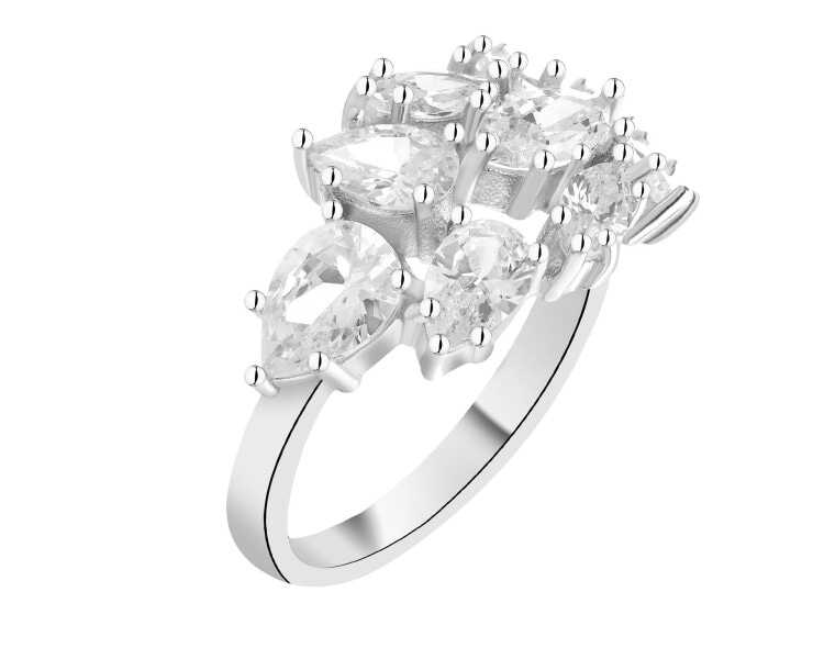 Stříbrný prsten se zirkony