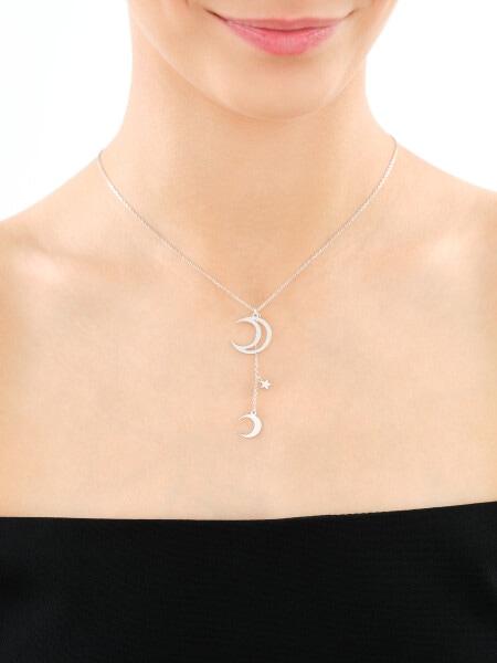 Naszyjnik srebrny - Księżyce, gwiazda