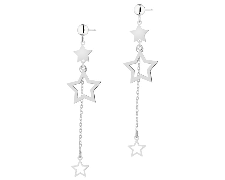 Kolczyki srebrne - gwiazdy