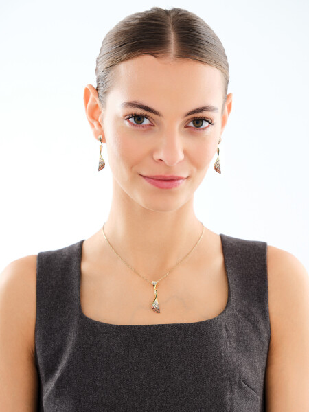 Stříbrné náušnice se zirkony a smaltem