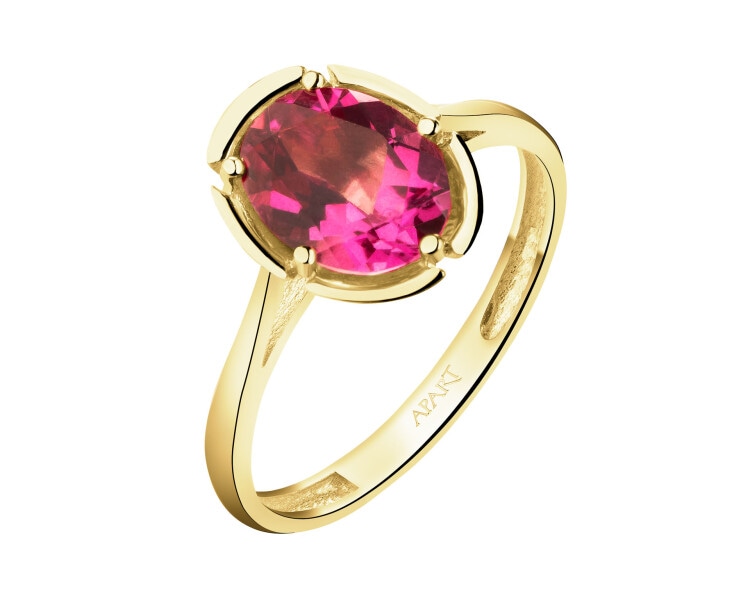 Złoty pierścionek z topazem