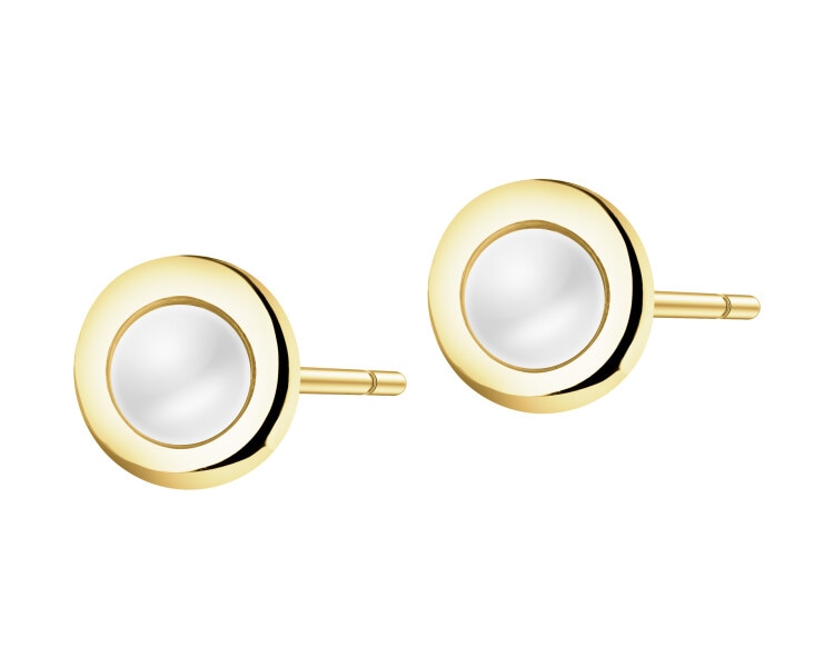 Złote kolczyki z perłami
