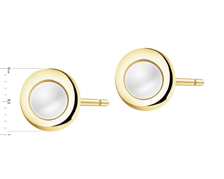 Złote kolczyki z perłami