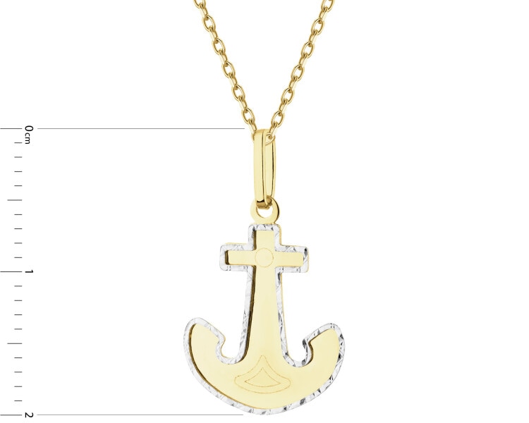 Złota zawieszka - kotwica