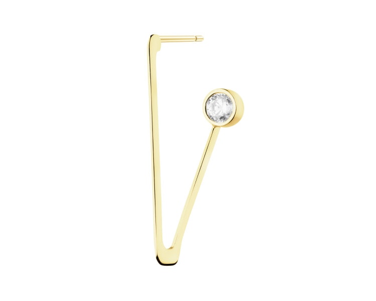 Złoty kolczyk z cyrkonią