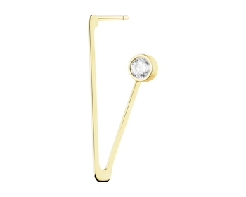 Złoty kolczyk z cyrkonią