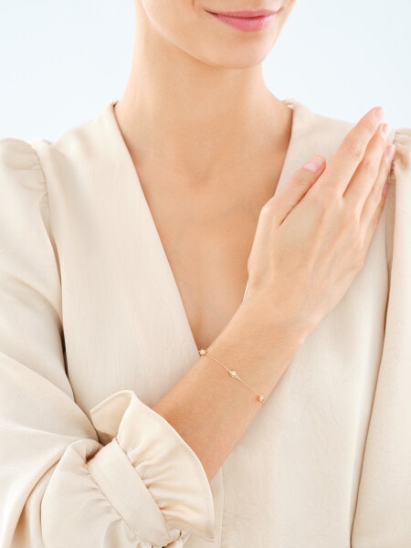 Złota bransoletka z perłami