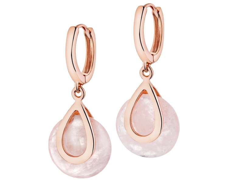 Pozlacené náušnice z mosazi s křemeny