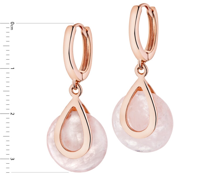 Pozlacené náušnice z mosazi s křemeny