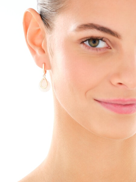 Kolczyki z mosiądzu pozłacane z kwarcem