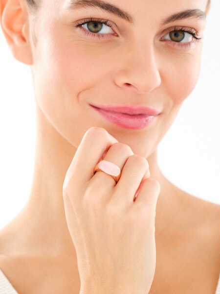 Pierścionek z mosiądzu pozłacany z kwarcem