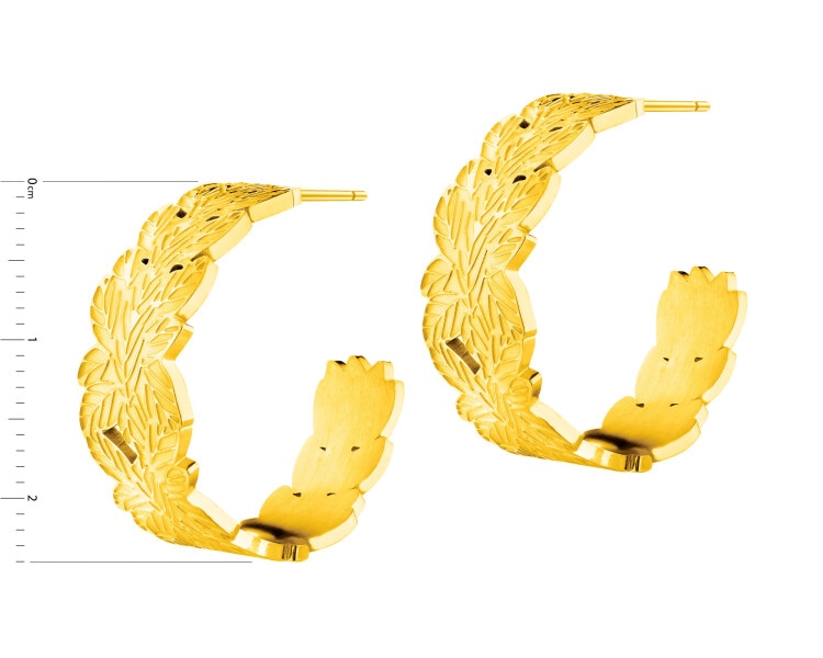 Kolczyki ze stali szlachetnej - liście