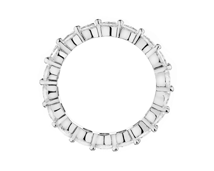 Pierścionek z mosiądzu rodowany z cyrkoniami - Eternity