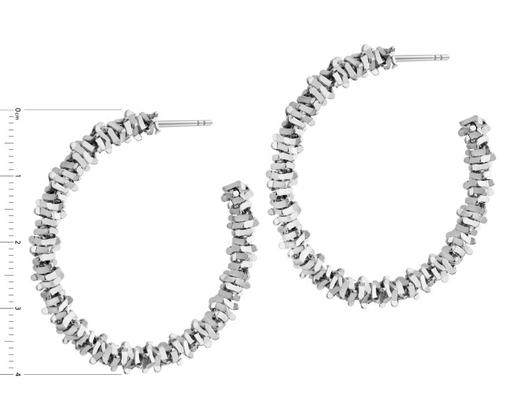 Kolczyki z mosiądzu rodowane - koła