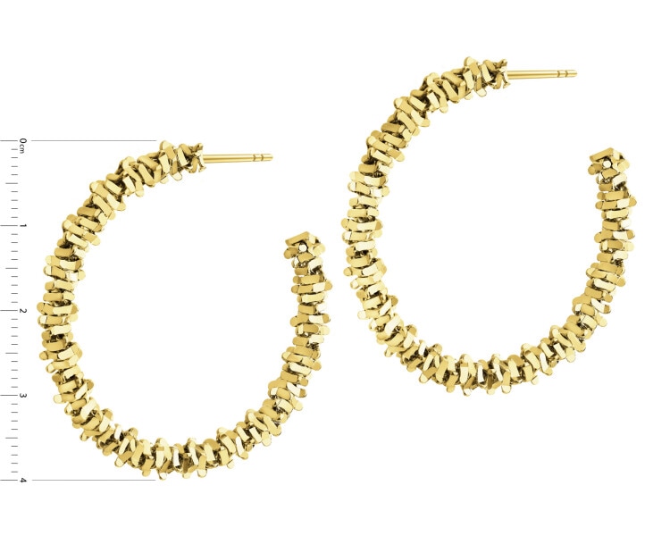 Kolczyki z mosiądzu pozłacane - koła