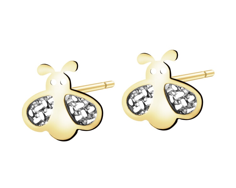 Złote kolczyki - pszczoły