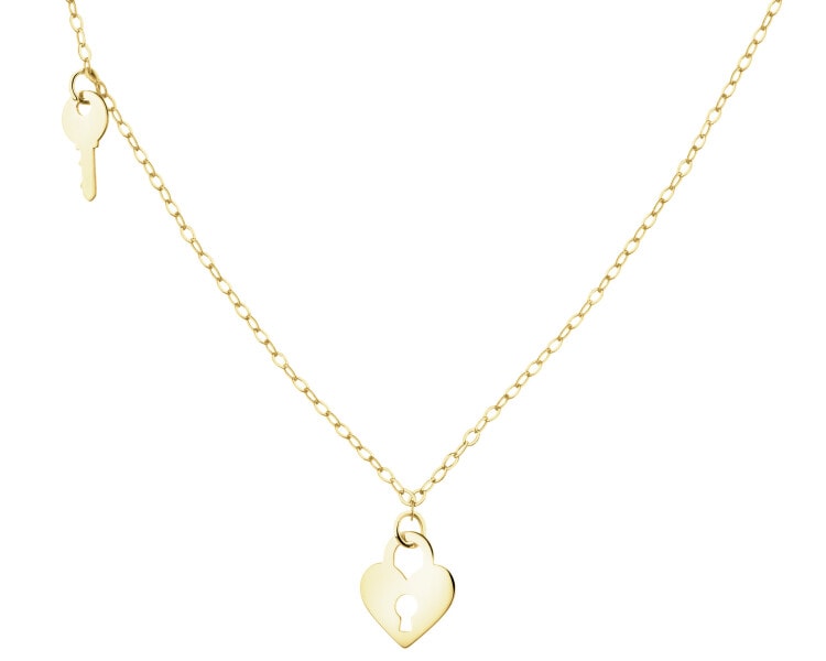 Złoty naszyjnik - kłódka, kluczyk