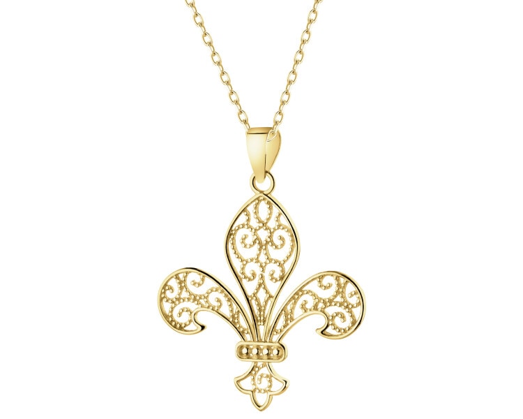 Złota zawieszka - lilijka