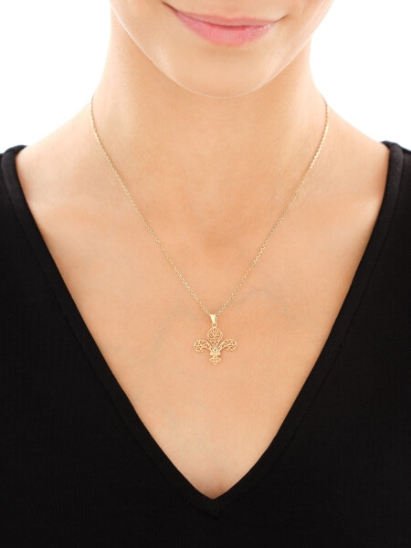 Złota zawieszka - lilijka