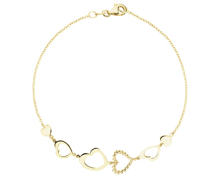 Złota bransoletka - serca