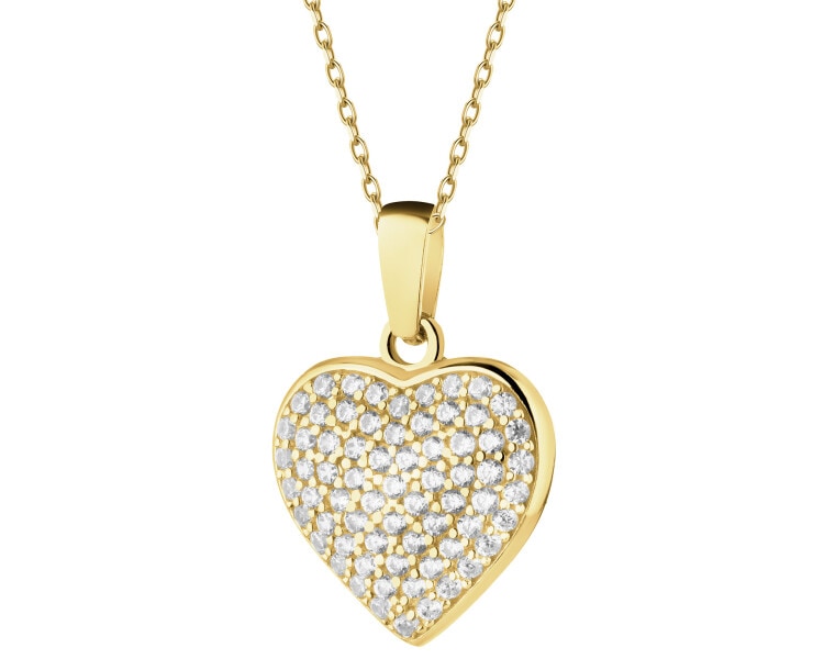 8 K Yellow Gold Pendant with Cubic Zirconia