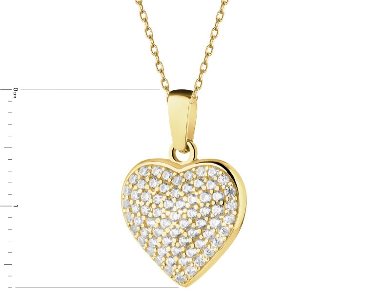 8 K Yellow Gold Pendant with Cubic Zirconia