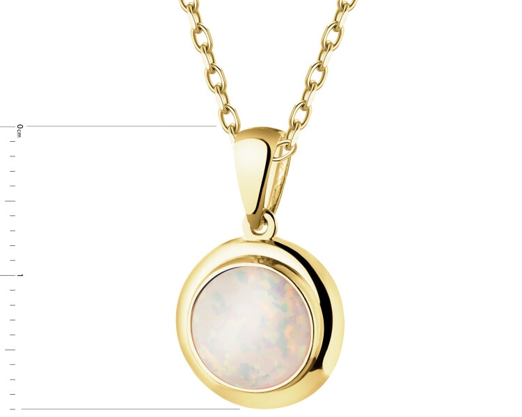 Złota zawieszka z opalitem