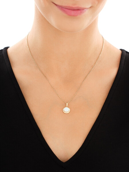 14 K Yellow Gold Pendant with Opalite