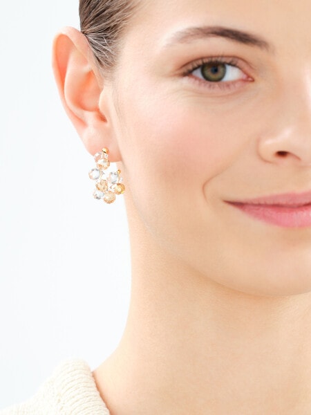 Kolczyki z mosiądzu pozłacane ze szklanymi detalami