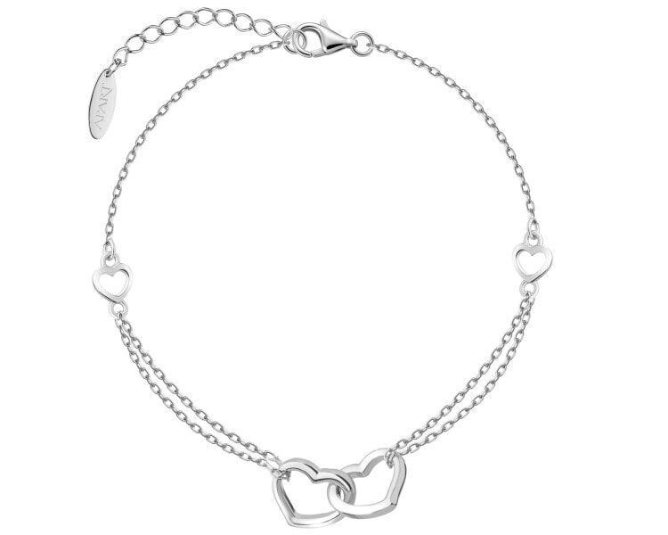 Stříbrný náramek - srdce