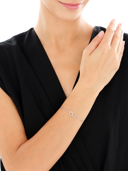 Stříbrný náramek - srdce