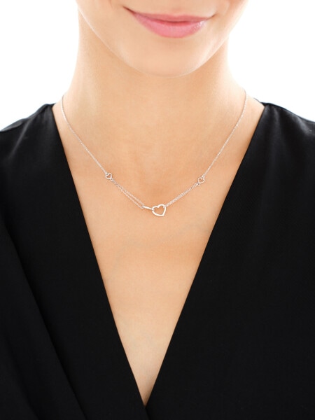 Stříbrný náhrdelník - srdce