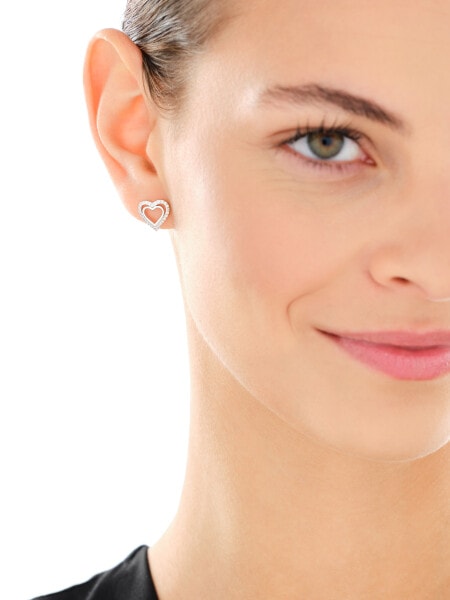 Stříbrné náušnice - srdce