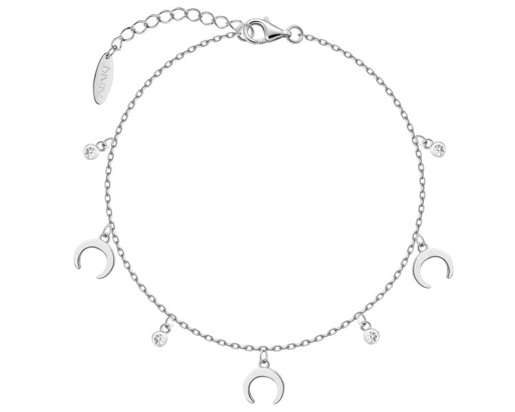 Bransoletka srebrna z cyrkoniami - Księżyce
