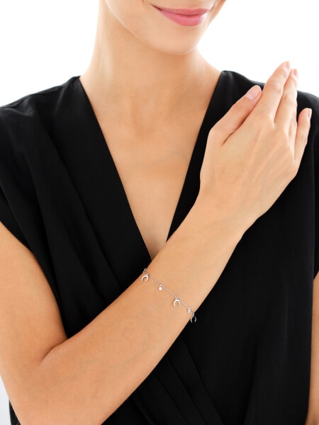 Bransoletka srebrna z cyrkoniami - Księżyce