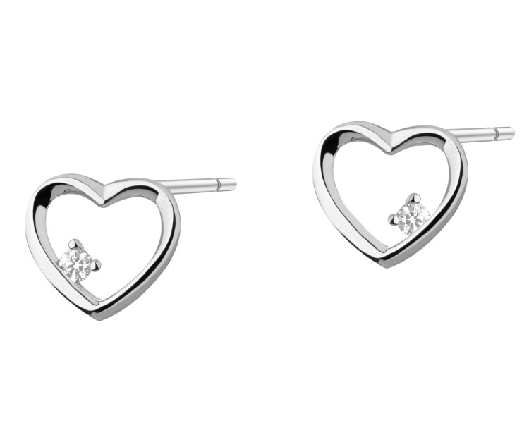 Stříbrné náušnice - srdce