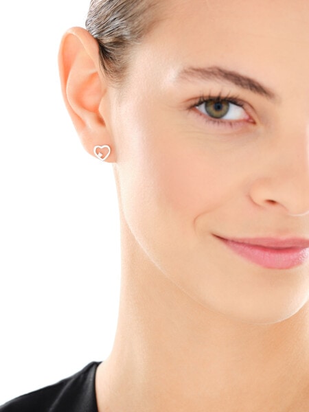 Stříbrné náušnice - srdce