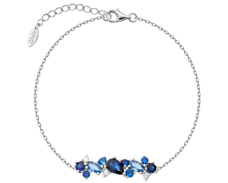 Rhodium Plated Silver Bracelet with Cubic Zirconia