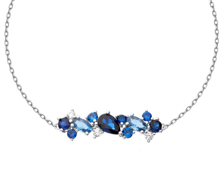 Rhodium Plated Silver Bracelet with Cubic Zirconia