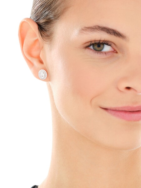 Rhodium Plated Silver Earrings with Cubic Zirconia