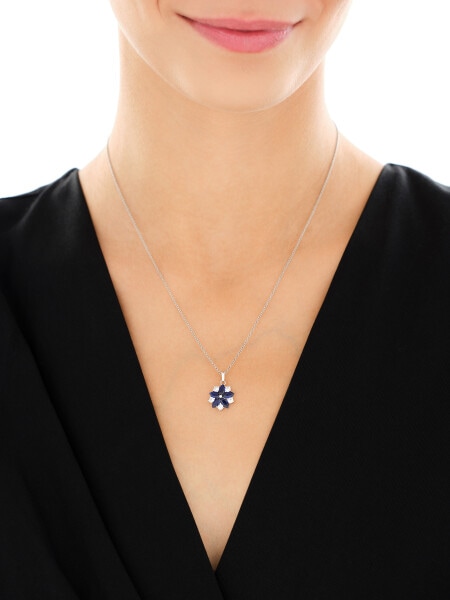 Stříbrný přívěsek se zirkony - rozeta